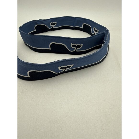 Vineyard Vines Whale Belt Sz M Fabric D Ring Style Blue White Preppy - Picture 7 of 8